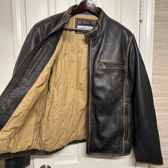 Andrew Marc Other - Marc New York Andrew Marc Distressed Heavy Moto Leather Jacket Mens Size XL
